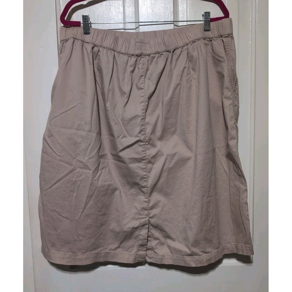 Pact Daily Twill Skirt Beige A Line Organic Cotton Casual Woman's XXXL(1659)G - Picture 3 of 6